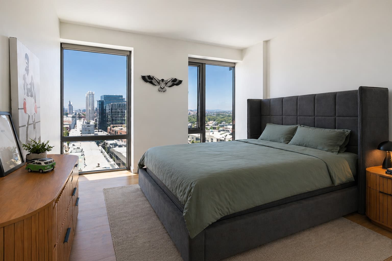 Professionally photographed Los Angeles short-term rental bedroom